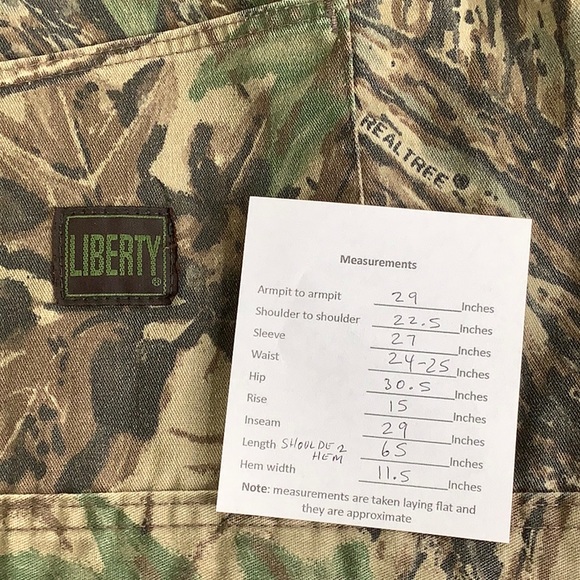 VGT Liberty Realtree Camouflage Insulated Long sleeve Bibs men size XXL EUC - Picture 15 of 15